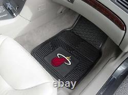 8PC NBA Miami Heat Car Truck Rubber Floor Mats Seat Covers Steering Wheel Cover