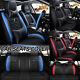 8pcs Full Set Pu Leather Car Seat S Front & Rear Mat W Steering Wheel