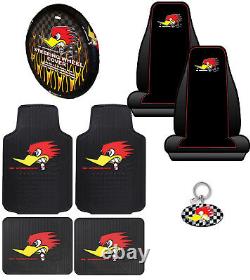 8pc Mr. Horsepower Car Floor Mats Seat Covers & Steering Wheel Cover Gift Set