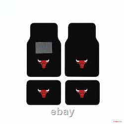 8pc NBA Chicago Bulls Car Truck Seat Covers Floor Mats Steering Wheel Cover Set