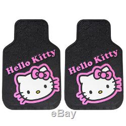 8pc Sanrio Hello Kitty Pink Car Floor Mats Steering Wheel Cover & Seat Covers
