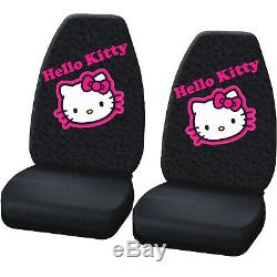 8pc Sanrio Hello Kitty Pink Car Floor Mats Steering Wheel Cover & Seat Covers