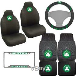 8pc Set NBA Boston Celtics Car Truck Seat Covers Floor Mats Steering Wheel Cover