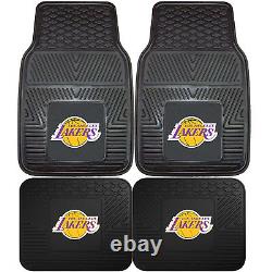 8pc Set NBA Los Angeles Lakers Seat Covers Floor Mats & Steering Wheel Cover