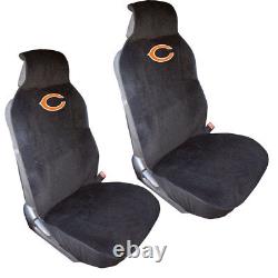 9PC NFL Chicago Bears Car Truck Seat Covers Steering Wheel Cover Floor Mats Set
