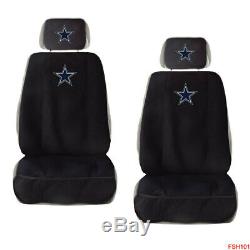 9PC NFL Dallas Cowboys Car Truck Seat Covers Floor Mats Steering Wheel Cover Set