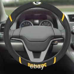 9PC NFL Green Bay Packers Car Truck Seat Covers Steering Wheel Cover Floor Mats