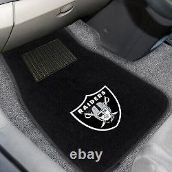 9PC NFL Las Vegas Raiders Car Truck Floor Mats Seat Covers Steering Wheel Cover