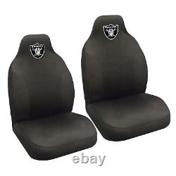 9PC NFL Las Vegas Raiders Car Truck Floor Mats Seat Covers Steering Wheel Cover