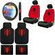 9pc Spiderman Car Truck Front Rear Floor Mats Seat Covers & Steering Wheel Cover