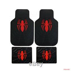 9PC Spiderman Car Truck Front Rear Floor Mats Seat Covers & Steering Wheel Cover