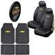 9pc Chevy Car Truck Suv All Weather Floor Mats Seat Covers Steering Wheel Cover