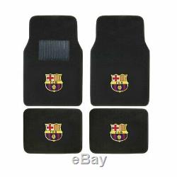 9pc FC Barcelona Car Truck Floor Mats Seat Covers Steering Wheel Cover Emblem