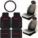 9pc Gmc Elite Original Black Rubber Floor Mats Airbag Seat Covers Steering Wheel