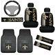 9pc Nfl New Orleans Saints Car Seat Covers Floor Mats Steering Wheel Cover