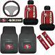 9pc Nfl San Francisco 49ers Car Seat Covers Floor Mats Steering Wheel Cover