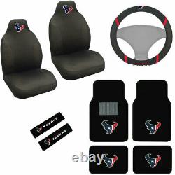 9pcs Set NFL Houston Texans Seat Covers Floor Mats Steering Wheel Cover