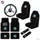 9pcs Set Nfl Miami Dolphins Seat Covers Floor Mats Steering Wheel Cover