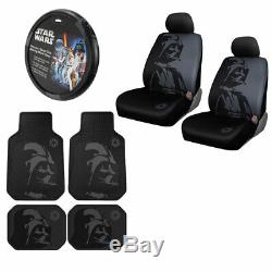 9pcs Star Wars Darth Vader Car Truck Seat Covers Floor Mats Steering Wheel Cover