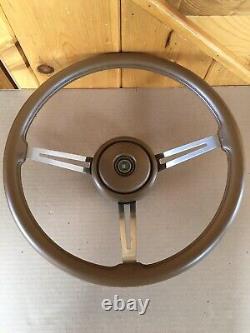 AMC Jeep CJ5 CJ7 FSJ Factory 3 Spoke Tan Leather Steering Wheel Original Oem USA