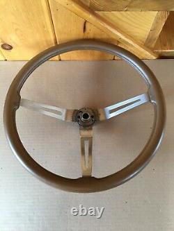 AMC Jeep CJ5 CJ7 FSJ Factory 3 Spoke Tan Leather Steering Wheel Original Oem USA