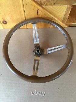 AMC Jeep CJ5 CJ7 FSJ Factory 3 Spoke Tan Leather Steering Wheel Original Oem USA