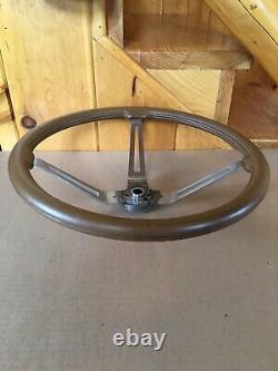 AMC Jeep CJ5 CJ7 FSJ Factory 3 Spoke Tan Leather Steering Wheel Original Oem USA