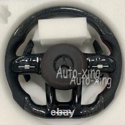 AMG Carbon Fiber Steering Wheel For Mercedes-Benz AMG W205 C43 G550 G63 Upgrade