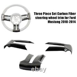 AR3Z-3D758-A Real Carbon Fiber Steering Wheel Trim For Ford Mustang 2010-2014 US