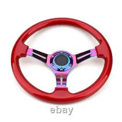 Aluminum+ABS 14 350mm Car ABS Steering Wheel Red Fits For 6-Hole Hub Adapters