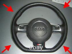 Audi Tt S3 A3 R8 S Line Flat Bottom Leather Steering Wheel Airbag
