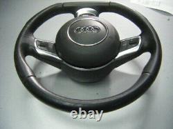 Audi Tt S3 A3 R8 S Line Flat Bottom Leather Steering Wheel Airbag