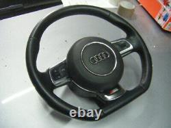 Audi Tt S3 A3 R8 S Line Flat Bottom Leather Steering Wheel Airbag