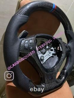 BMW X5 X6/ E71/E70 CARBON FIBER Steering Wheel WithPaddles+BLACK LEATHER