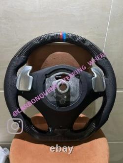 BMW X5 X6/ E71/E70 CARBON FIBER Steering Wheel WithPaddles+BLACK LEATHER