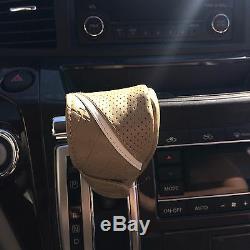 Beige Breathable Style Cloth Seat Cover Shift Knob Steering Wheel 43001b