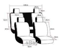 Black Car Seat Covers Steering Wheel Shift Knob Headrest Pillow Set 3D Style