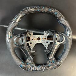 Black Forged Carbon Fiber Leather Steering Wheel For 2013-2017 Honda Accord