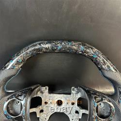 Black Forged Carbon Fiber Leather Steering Wheel For 2013-2017 Honda Accord