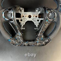 Black Forged Carbon Fiber Leather Steering Wheel For 2013-2017 Honda Accord