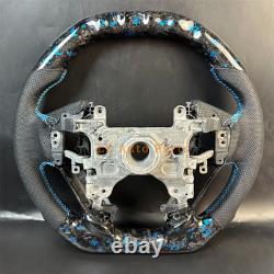 Black Forged Carbon Fiber Leather Steering Wheel For 2013-2017 Honda Accord