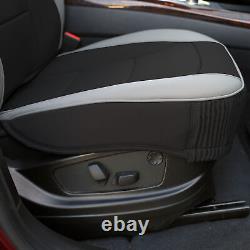 Black Gray Leatherette Seat Cushion Full Set Covers with Beige Steering Cover