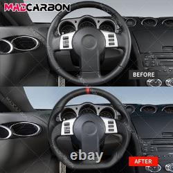 Black Leather Sport Steering Wheel for 2004-2007 Infiniti FX35 FX45 Red Stitch