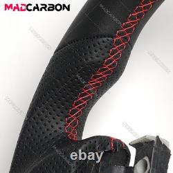 Black Leather Sport Steering Wheel for 2004-2007 Infiniti FX35 FX45 Red Stitch