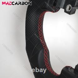 Black Leather Sport Steering Wheel for 2004-2007 Infiniti FX35 FX45 Red Stitch