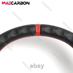 Black Leather Sport Steering Wheel for 2004-2007 Infiniti FX35 FX45 Red Stitch