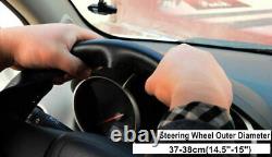 Black PU Leather DIY Car Steering Wheel Cover 38cm With Needles and Thread New