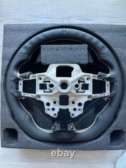 Black Perforated Leather Steering Wheel for 2018-2023 Mustang