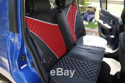 Black Red Car Seat Cover with Shift Knob Seat Belt Steering Wheel Covers Full Set
