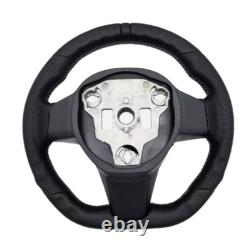 Black Ring Sport Leather Steering Wheel For Tesla Model 3 & Model Y HEATED NEW